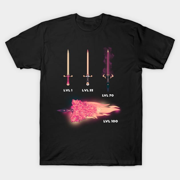 Funny MMORPG Fact Weapons When You Level Up T-Shirt by bestcoolshirts